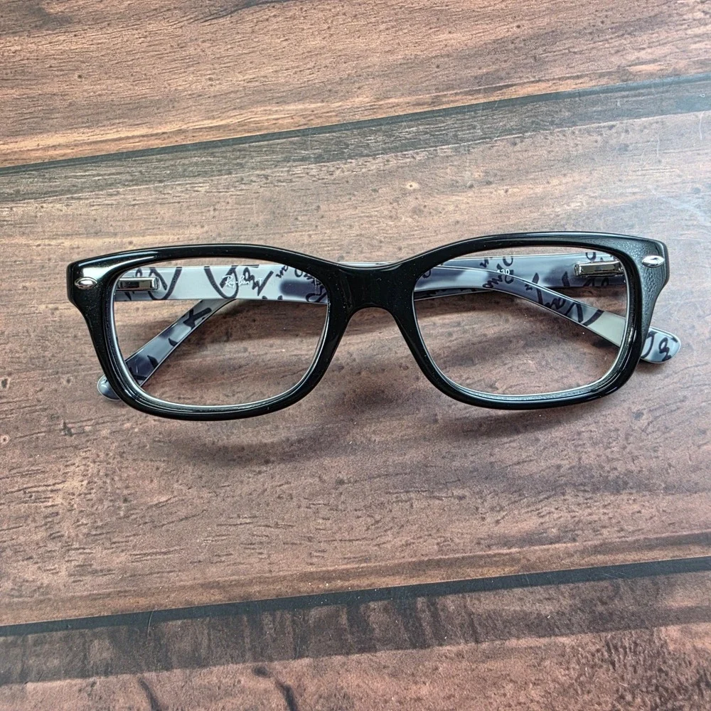 Ray-Ban Junior RB 1531 3803 Black Grey Script Rectangular Eyeglasses 48-16-130‎
